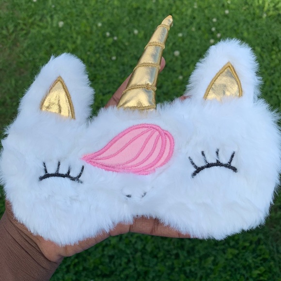 White Unicorn Sleep Mask - Picture 1 of 2